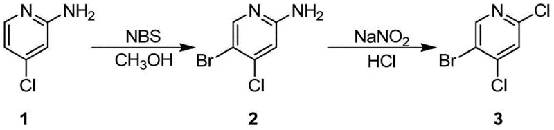 Novel synthetic route from 2-amino-4-chloropyridine via NBS and diazotization