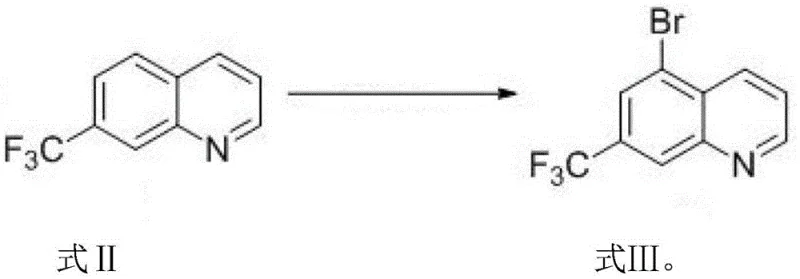 Bromination reaction converting 7-trifluoromethyl quinoline to 5-bromo-7-trifluoromethyl quinoline using NBS