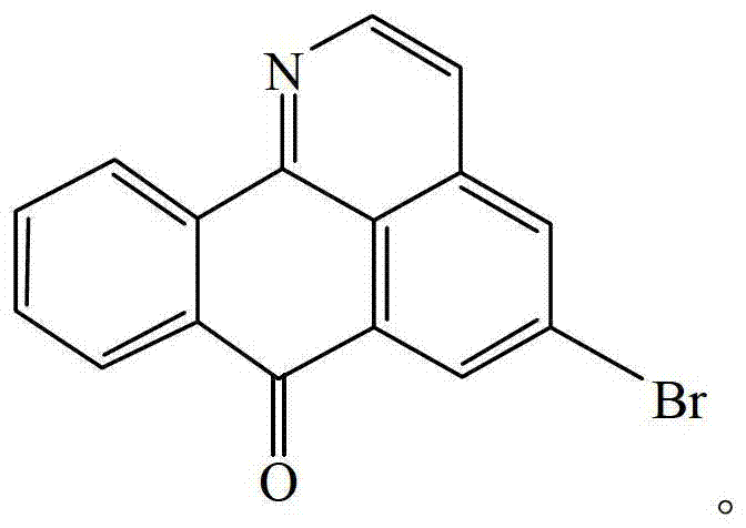 Chemical structure of 5-bromo oxoisoaporphine showing the tetracyclic core and bromo substituent