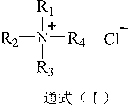 General formula of quaternary ammonium salt catalyst used to prevent agglomeration