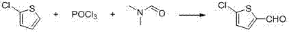 Vilsmeier-Haack formylation of 2-chlorothiophene to 5-chlorothiophene-2-aldehyde using POCl3 and DMF