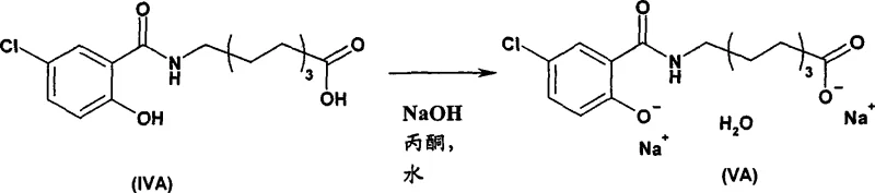 Crystallization process for Step C showing salt formation from acetone water mixture