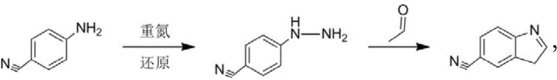 Conventional hazardous synthesis route involving diazotization and reduction
