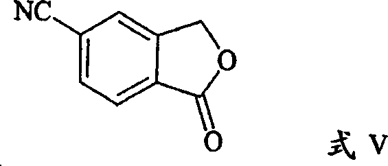 Reaction scheme showing the conversion of 5-carboxyphthalide to 5-cyanophthalide via amide intermediate
