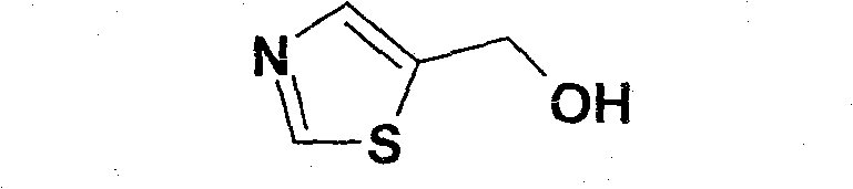 Chemical structure of 5-Hydroxymethylthiazole showing the thiazole ring and hydroxymethyl group
