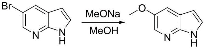 Core transformation of bromopyridine to methoxy-azaindole
