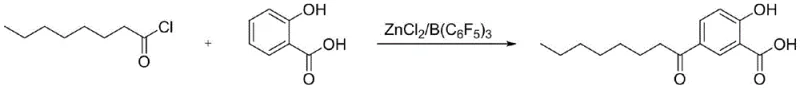 Novel composite catalyst synthesis route for 5-octanoyl salicylic acid