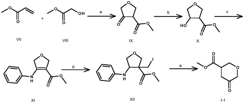 Conventional synthetic route showing toxic reagents and low yield