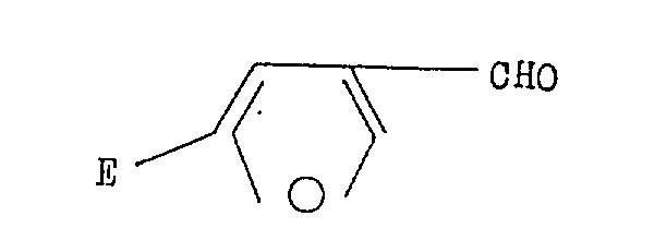 General chemical structure of 5-substituted-3-furfural showing electrophilic substitution at the 5-position