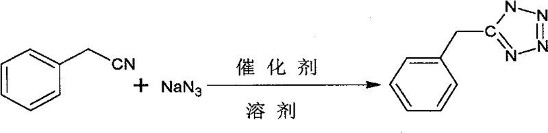 General reaction scheme for tungstate catalyzed synthesis of 5-substituted tetrazoles from nitriles and sodium azide