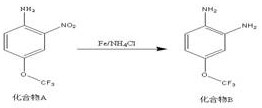 Reduction of nitro compound A to diamine compound B using Fe/NH4Cl