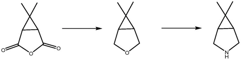 Novel two-step catalytic synthesis route from caronic anhydride