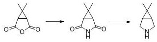 Conventional synthetic route requiring high-temperature isomerization