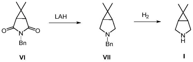 Prior art synthesis route using Lithium Aluminum Hydride and Hydrogenation