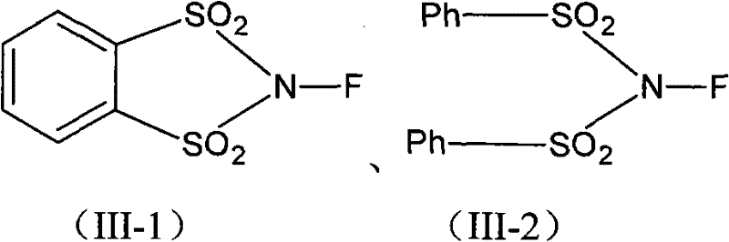 Chemical structures of NFOBS (III-1) and NFSI (III-2) fluorinating agents