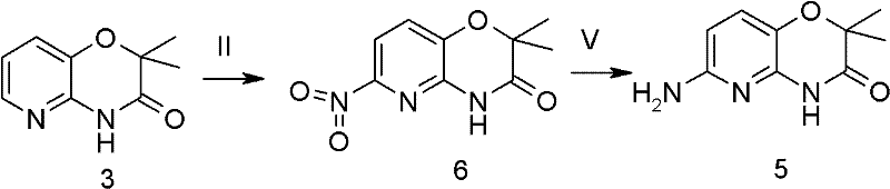 Prior art synthesis showing non-selective nitration and low yield