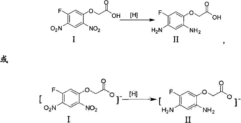 Hydrogenation reaction converting dinitro precursor to diamine intermediate