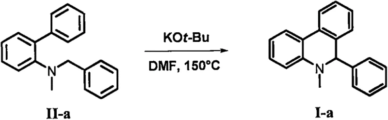 Specific synthesis example of 6-aryl-5,6-dihydrophenanthridine from biphenyl-tertiary amine using KOt-Bu