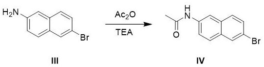 Acetylation reaction of 6-bromo-2-naphthylamine to form N-acetyl intermediate