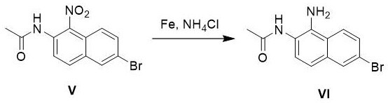 Iron-mediated reduction of nitro group to amine
