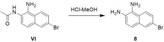 Acid hydrolysis and crystallization to yield final 6-bromonaphthalene-1,2-diamine