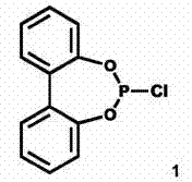 Chemical structure of 6-chlorodibenzo[d,f][1,3,2]-dioxaphosphepin (Compound 1), a key intermediate for Biphephos ligands