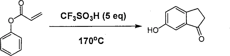 Novel synthesis of 6-hydroxy-1-indone via TfOH catalyzed cyclization of phenyl acrylate at 170C