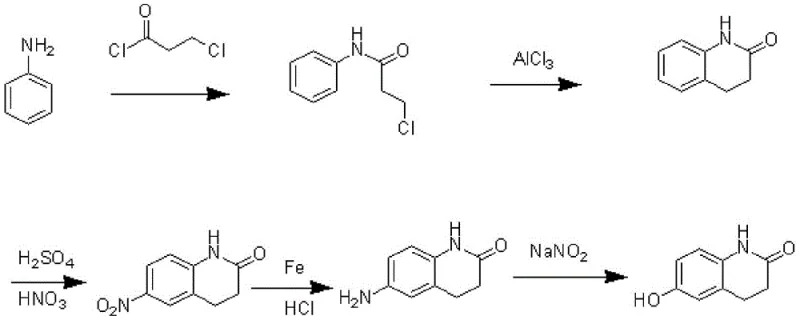 Conventional multi-step synthesis route showing nitration and reduction steps