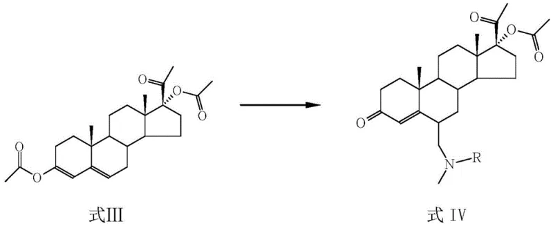 Mannich reaction converting the acetylated intermediate to the tertiary amine derivative