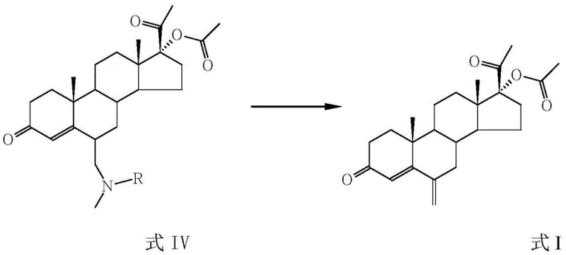 Acid-mediated elimination converting the tertiary amine to the final 6-methylene product