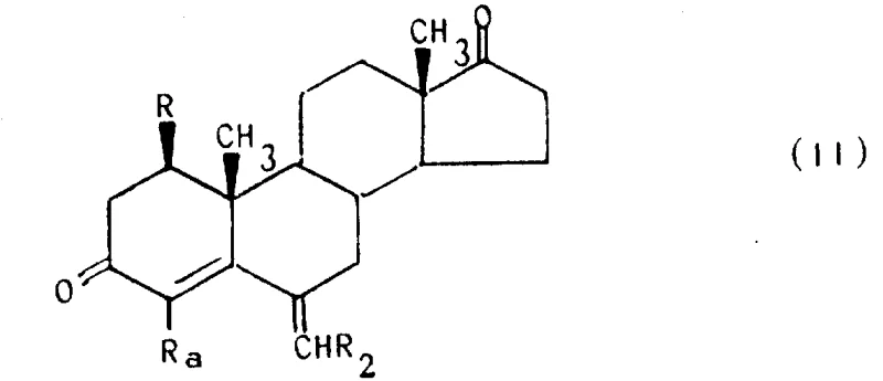 Chemical structure of Formula II precursor showing the 6-alkylidene and 3-keto groups prior to dehydrogenation