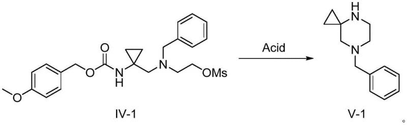 Acid-catalyzed deprotection and intramolecular cyclization mechanism forming the spiro ring