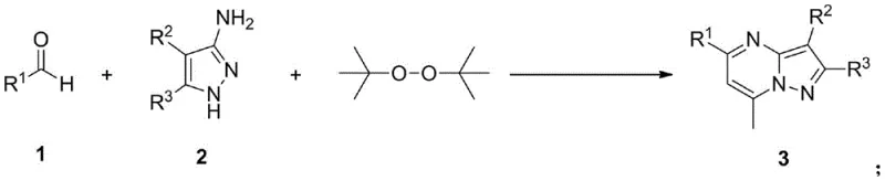 General reaction scheme for the synthesis of 7-methylpyrazolopyrimidine compounds using aromatic aldehydes and 3-aminopyrazoles