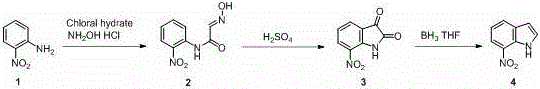 Novel 3-step synthesis route for 7-nitroindole from o-nitroaniline