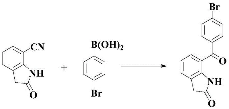 Novel Nickel-catalyzed synthesis of 7-(p-bromobenzoyl)indol-2-one from nitrile and boronic acid