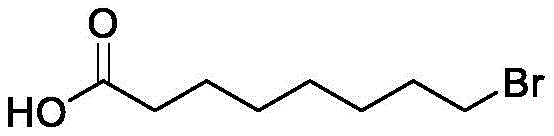 Chemical structure of 8-Bromooctanoic acid showing the terminal carboxylic acid and bromine functional groups