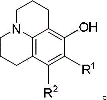 General chemical structure of 8-hydroxyjulolidine and its derivatives showing variable R groups
