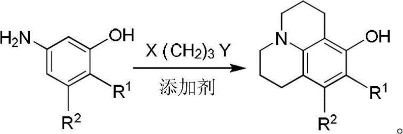 Reaction scheme showing the low-yield one-step cyclization and the formation of 1,3-disubstituted propane side products