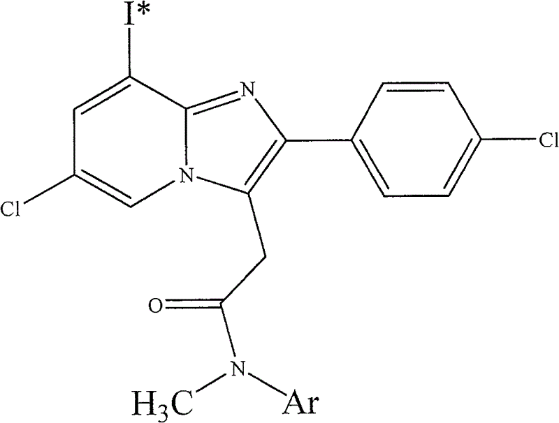 General chemical structure of 8-iodoimidazo[1,2-a]pyridine-3-acetamide showing the core scaffold and variable Ar group