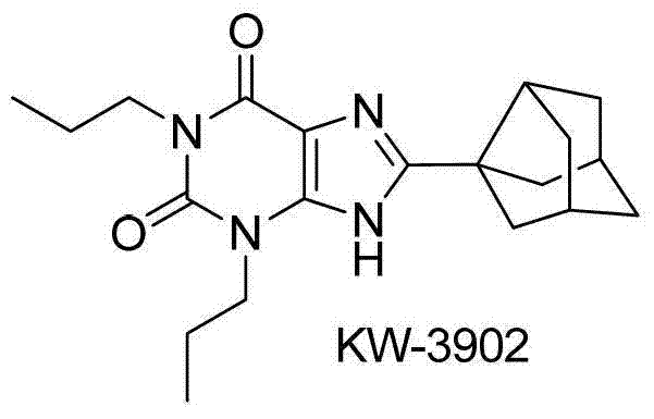 Chemical structure of KW-3902, a clinical A1AR adenosine receptor antagonist
