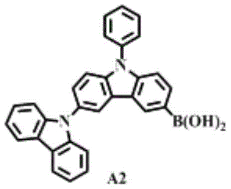 Chemical structure of 9-phenyl-3 9'-bicarbazole-6-boronic acid intermediate A2