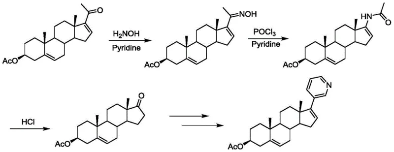 Conventional oxime rearrangement pathway for steroid synthesis