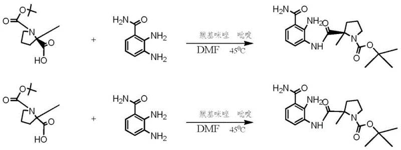 Novel streamlined synthesis route using acetic acid for cyclization and deprotection