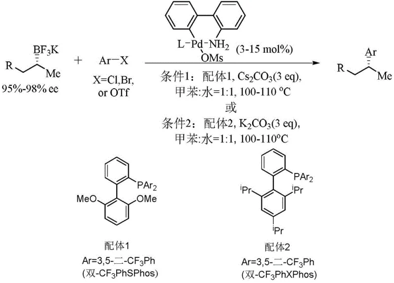 General Pd-catalyzed coupling reaction scheme showing ligand influence