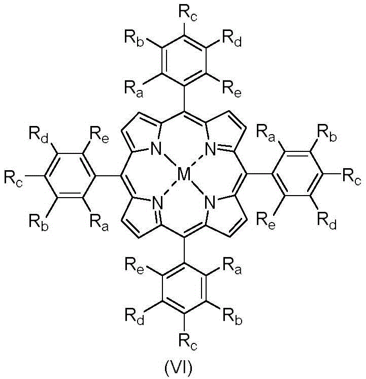 Chemical structure of metalloporphyrin catalyst Formula VI used in selective oxidation