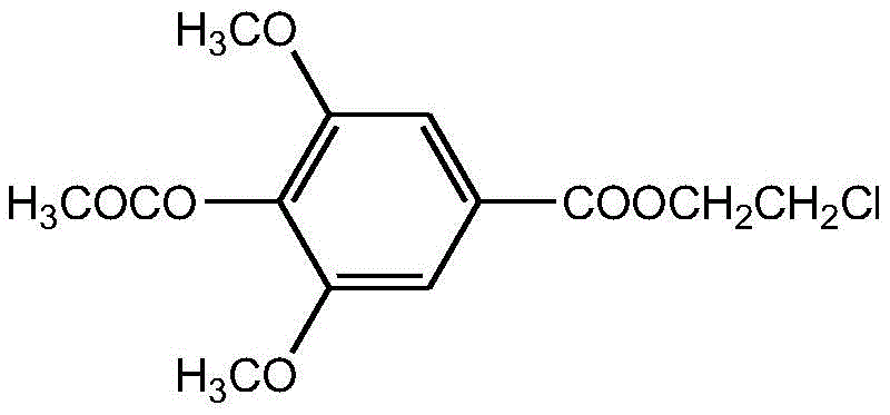 Chemical structure of Acetyl Syringate-2-Chloroethanol Ester showing the core benzene ring with methoxy and ester substituents