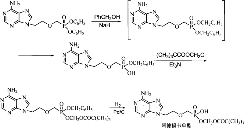 Conventional multi-step synthesis route involving benzyl protection and hydrogenolysis