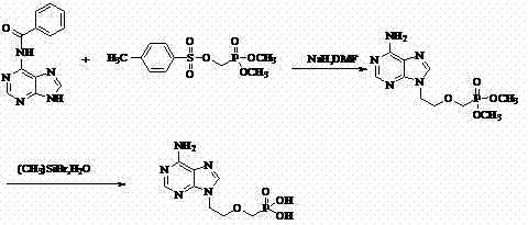 Conventional synthesis route showing complex protection and hazardous reagents