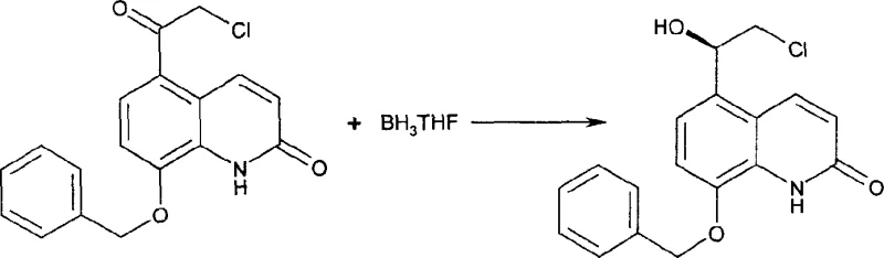 Chiral reduction step converting haloacetyl precursor to chlorohydrin using borane reagent
