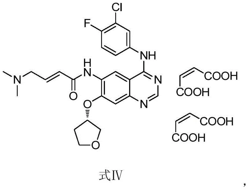 Chemical structure of Afatinib Maleate (Formula IV) showing the core quinazoline scaffold